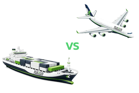 Compare commercial air and sea freight costs side-by-side before booking your cargo.
