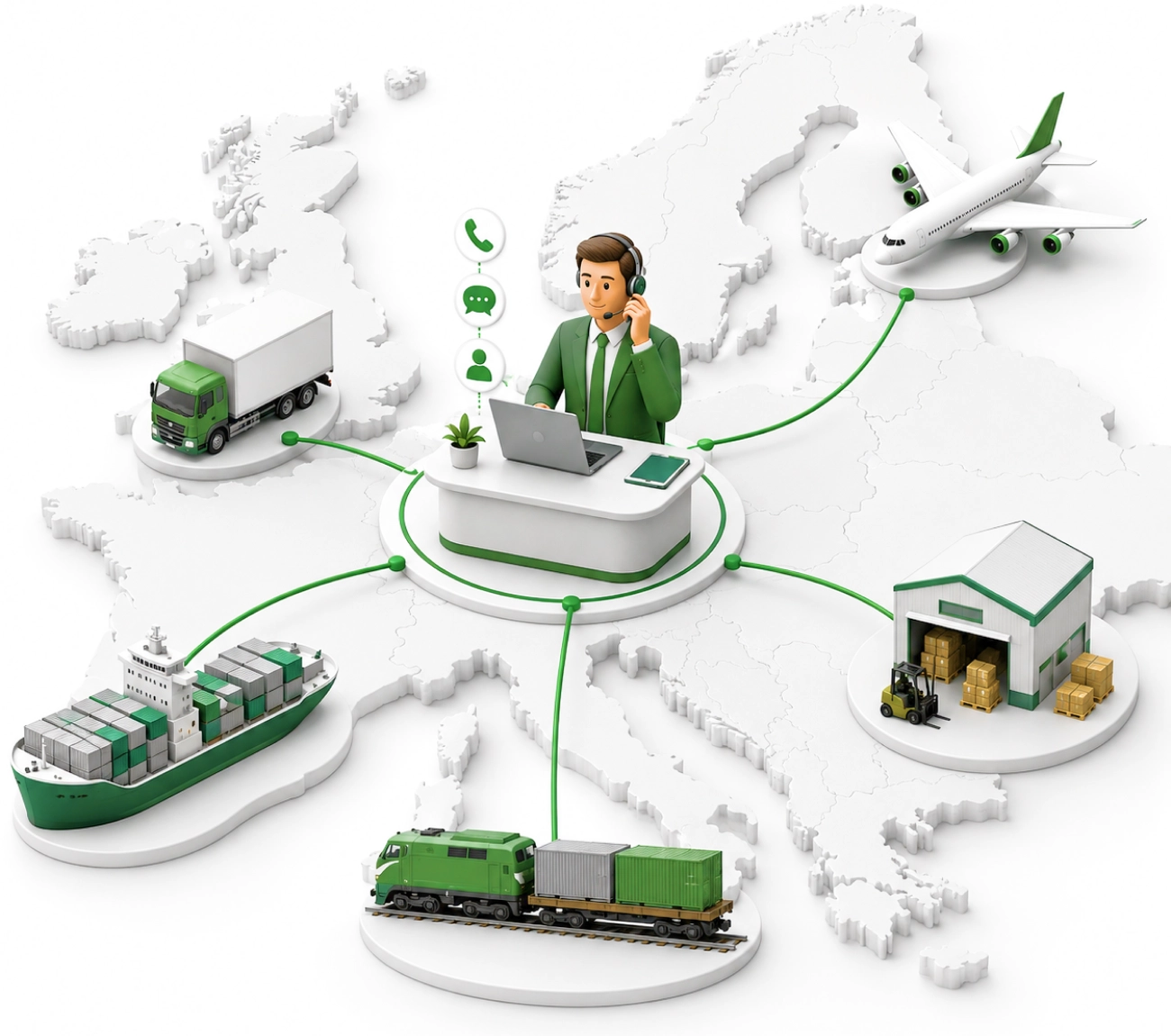 Plexus Freight forwarder managing European cargo transport across multi-modal shipping networks.